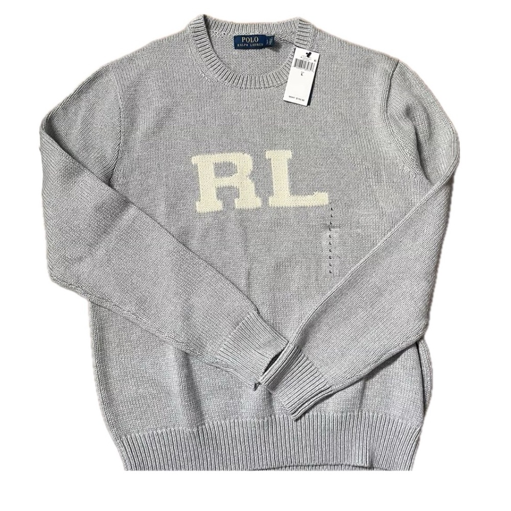 Polo by Ralph Lauren Gray RL Crewneck Sweater